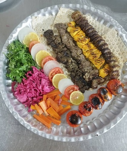 سینی کباب وزیری + چلو کباب وزیری